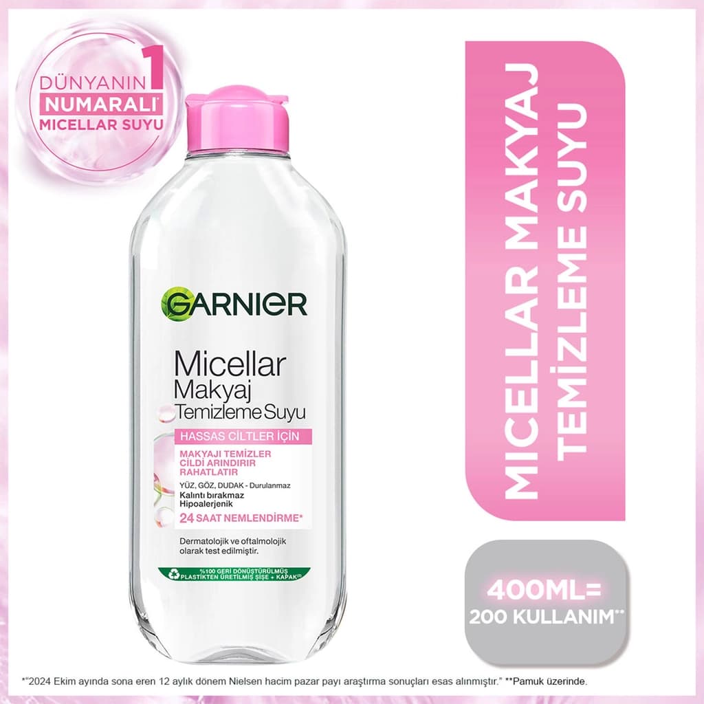 Garnier Micellar Kusursuz Makyaj Temizleme Suyu, 400 ml