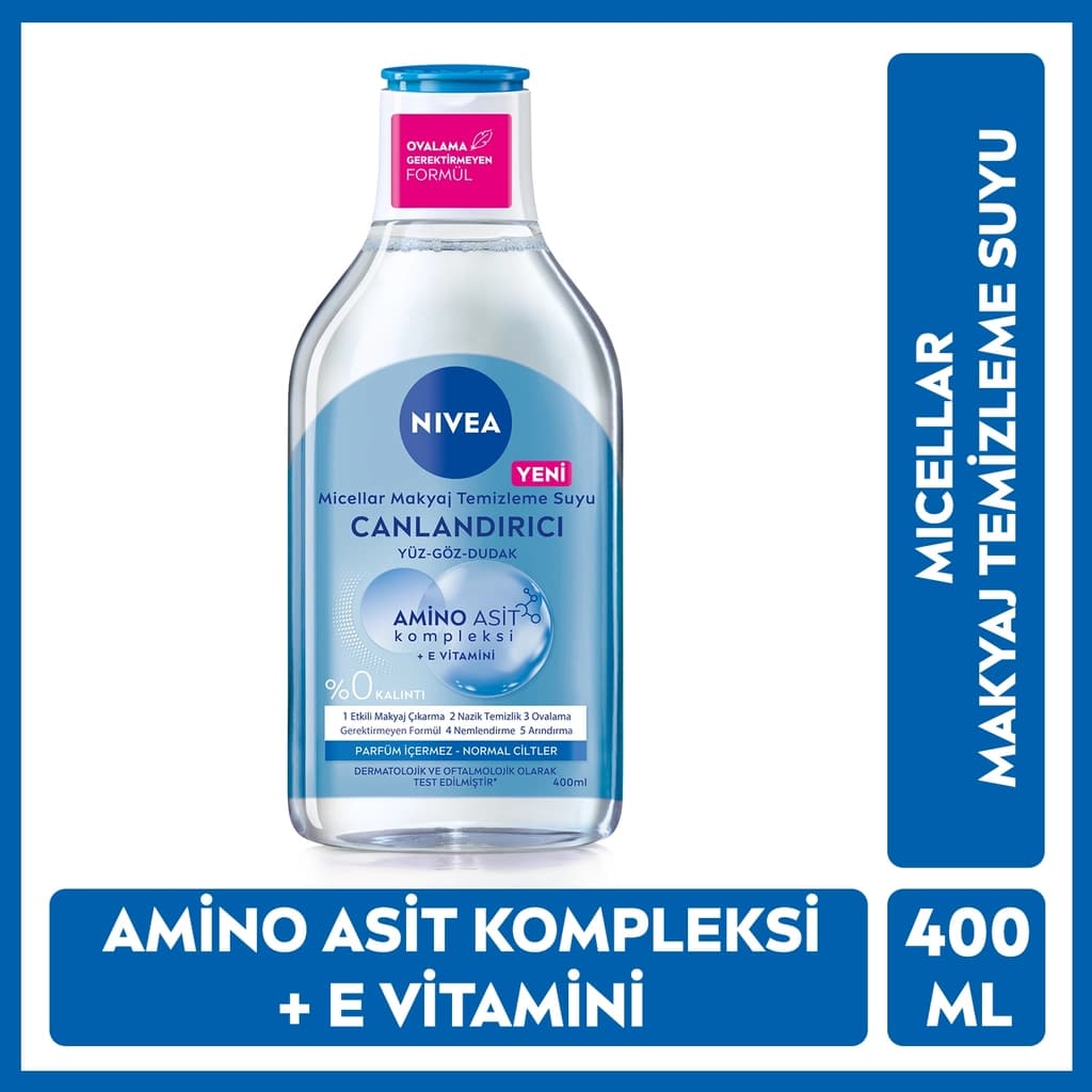Nivea Canlandırıcı Micellar Makyaj Temizleme Suyu, 400 ml