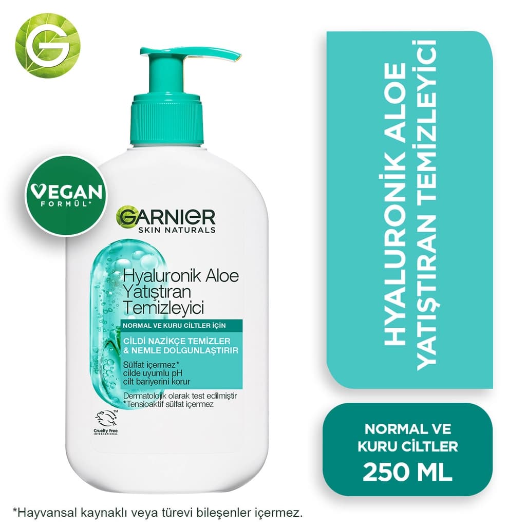 Garnier Hyalüronik Aloe Nemlendiren ve Yatıştıran Temizleyici, 250 ml