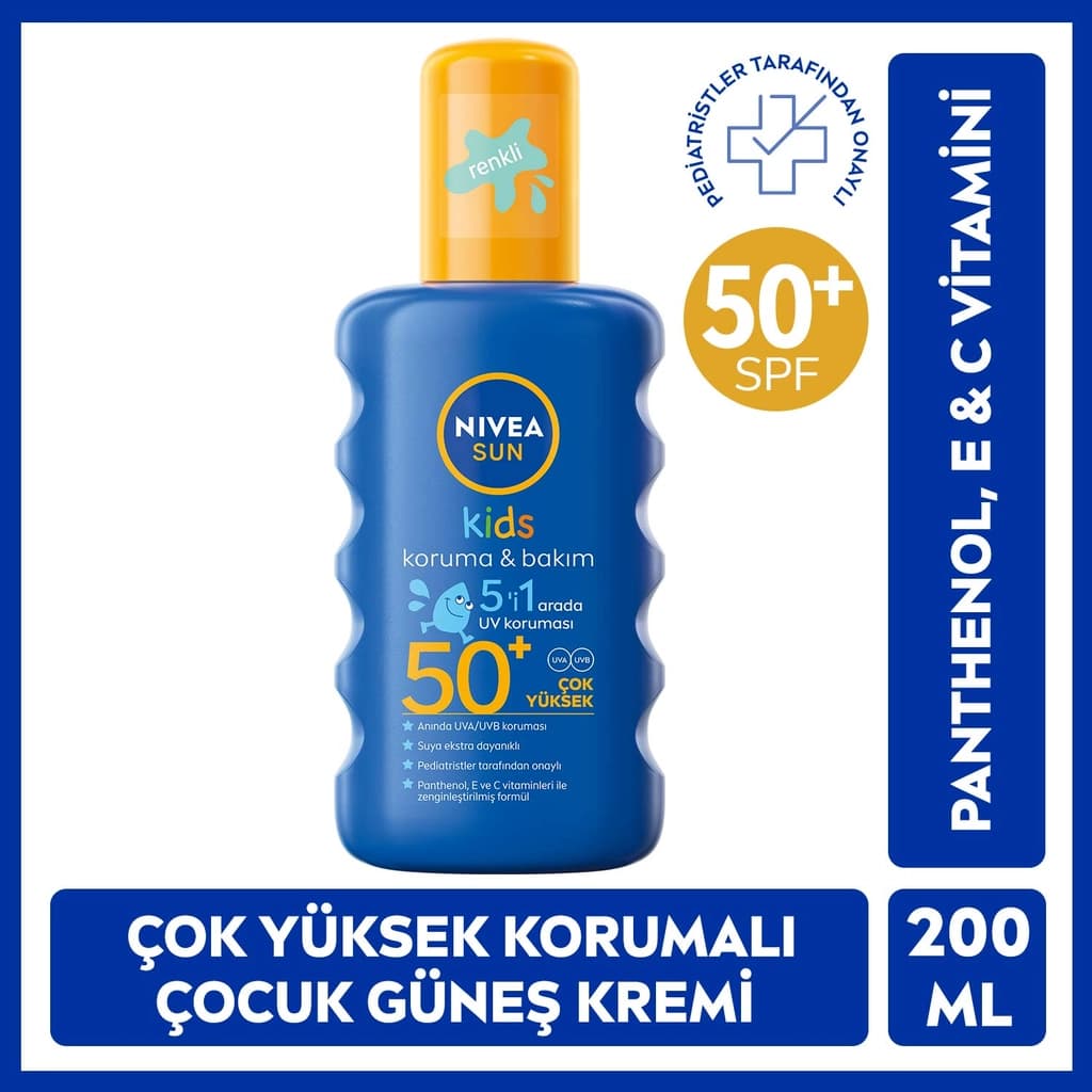 Nivea Sun SPF50+ Çocuk Güneş Spreyi, 200 ml