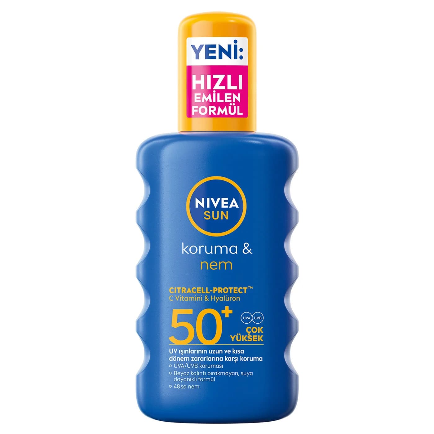 Nivea Sun SPF50 Nemlendirici Vücut Güneş Spreyi, 200 ml